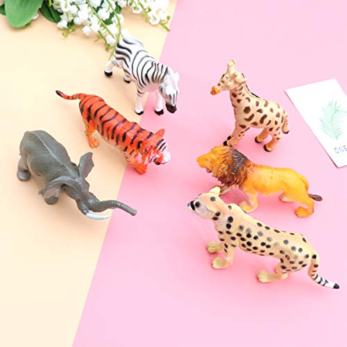 NUOBESTY 6 Peças de Brinquedos de Animais de Zoológico Safari de Zoológico Mini Brinquedos de Animai