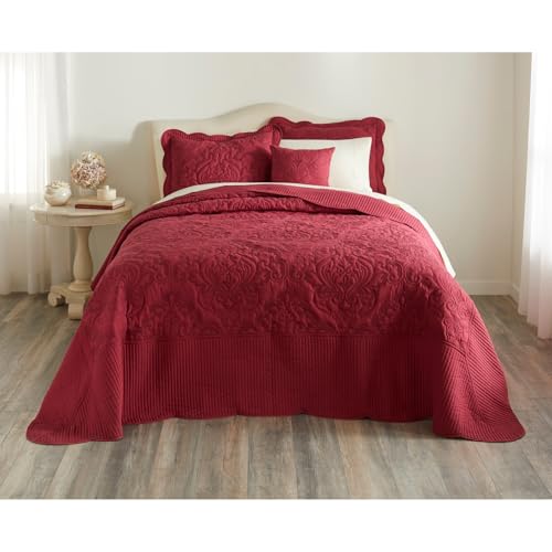 Image of BrylaneHome Amelia Bedspread - Queen, Berry