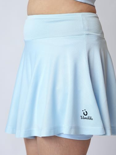 UMILDO Girls Activewear Skorts – Aqua Solid Sports Skorts with Convenient Pockets and Built-in Shorts for Tennis Skating & Dance (Ages 4–14) - Image 7 thumbnail