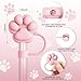 ANLABESY 3Pcs Cute Cat Paw Straw Toppers for Stanley 30&40 Oz Tumbler - Reusable Pink Silicone Straw Covers