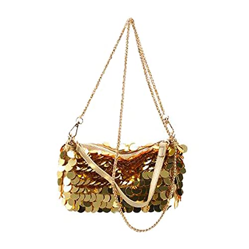 Sac à Main à Paillettes pour Femmes avec Bandoulière et Fermeture Éclair Sac de Soirée Scintillant