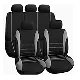 Als universelle Autositzabdeckung passt er zu den meisten 5-Sitzer-Autos, die separate Kopfstützen haben, passt nicht für MPV, Sportwagen, 4-Sitzer-Auto