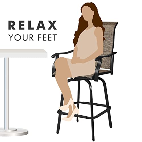 Yaheetech Patio Stools Outdoor Swivel Bar Chairs, All Weather Bar Height Chairs Set Of 2, Patio Furniture Set For Yard Pool Garden #TOP5