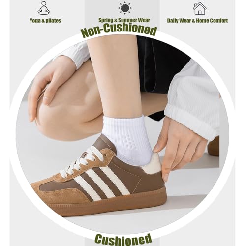 3-Pack Women’s Thin Cotton Ankle Socks, Athletic Mini Crew Socks for Gym and Everyday Wear4