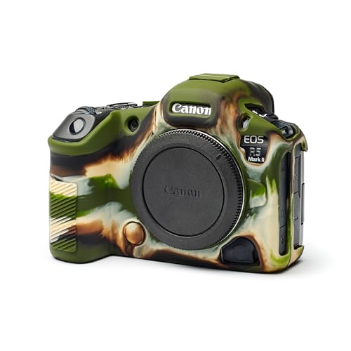 Housse silicone pour appareil photo Canon R5 II camouflage en pleine nature
