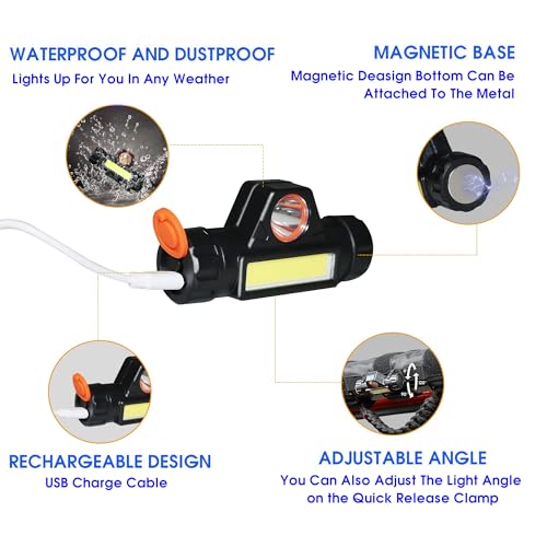 Luz interior de coche recargable en asas de barra antivuelco para Jeep 2