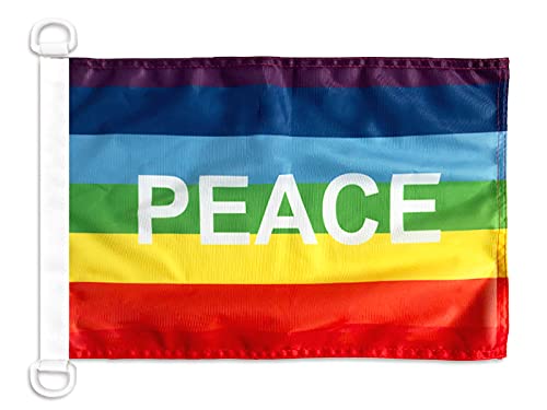 AZ FLAG Rainbow Peace letter Nautical Flag 18''x 12'' for Outdoor and Boat, Peace Banner Knitted Polyester with Two Plastic Rings 30 x 45 cm — image 1