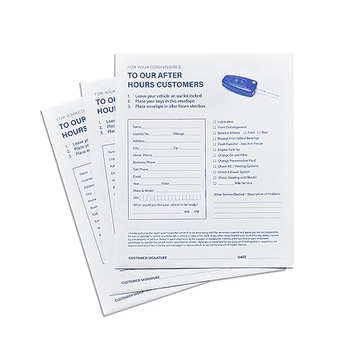 Key Drop Off Standard Envelopes for After Hours | Auto Shop Repair/Service Drop Box Overnight...