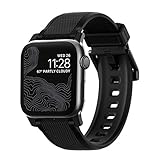 Nomad for Apple Watch 42 MM Vulcanized LSR Silicone Strap Band with Stainless Steel Lugs - Black