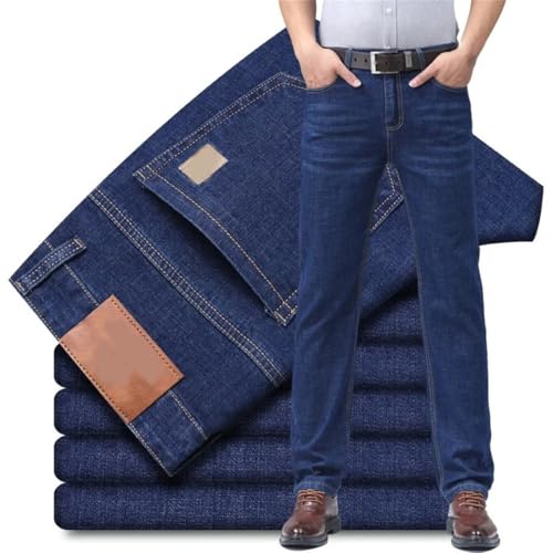 Men's Fashion Straight Jeans Stretch Slim Fit Comfortable Business Denim Trousers2