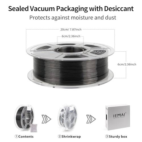 Image of IEMAI Clear TPU Filament 1.75mm, Crystal Transparent Smoke Gray, Strong Layer Adhesion, Flexible & Tough 3D Printer Filament for Elastic Prototypes & Functional Parts, 1kg Spool