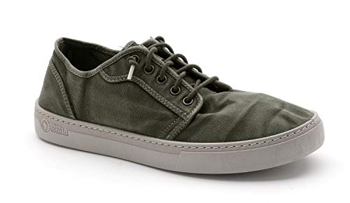Natural World Eco - Zapatillas Hombre de algodón orgánico y Caucho - 100% Ecológicas - Color Verde Caqui - 6602E