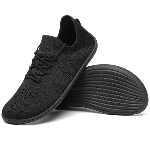 SAGUARO Unisex Breite Barfußschuhe Herren Barefoot Slip On Sneaker Damen Atmungsaktiv Leicht Walkingschuhe GR.42