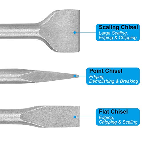 Certbuy CBUS-SDSMAXCHISEL-6PCS-SL-200608FA 6-Piece Sds Max Chisel Set, Certbuy Concrete Drill Bit Set Rotary Hammer Bits Chisel Set Including Point Chisel thumb #2