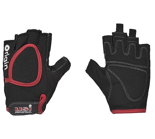 USI UNIVERSAL Gym Gloves, 733O Origin Fitness Gym Gloves for Men & Women, Workout Powerlifting Gloves, Microfiber, Padded Palm & Silicon Tab Closure Weight Lifting Gloves (Small, Navy Blue)