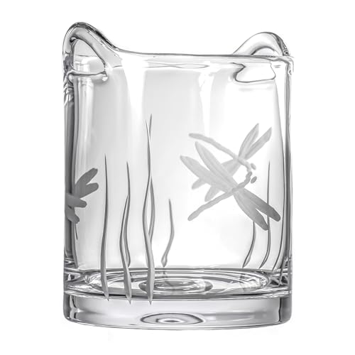 Rolf Glass Dragonfly Ice Bucket | Glass Champagne Ice Bucket | Lead-Free and Diamond-Wheel Engraved | Designed and Engraved in the USA | Nature-Inspired Design