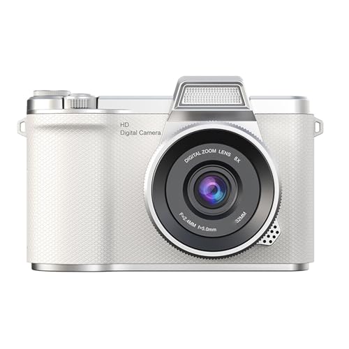 Appareil photo numérique 48 MP avec diffusion en direct et boîtier blanc compact