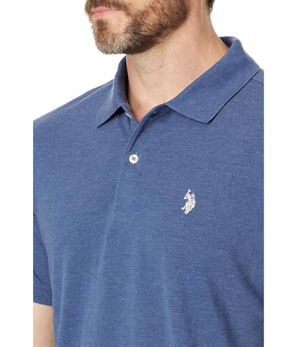Image of U.S. POLO ASSN. Men Cotton Regular Fit Solid Polo With Small Pony | Two-Button Closure Pique Polo Shirt, Summer Fashion Golf Shirt