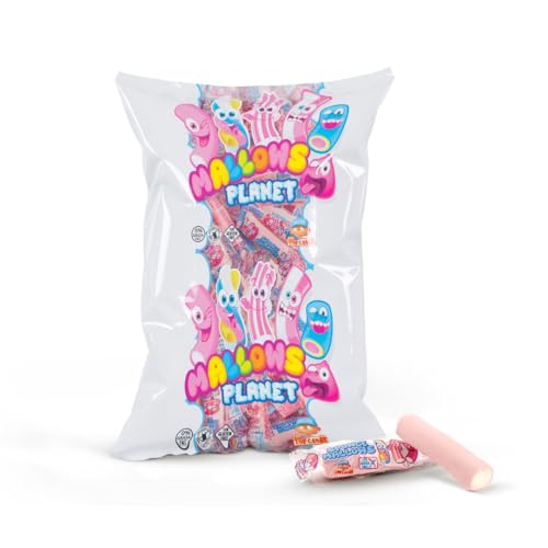 iChuches- Esponjitas Top Mallows Envueltas De Colores Para Mesas Dulces, Bolsas De Cono, Piñatas. Sin Gluten, Sin Lactosa, 0% Materia Grasa. Marshmallow (Sponge Rosa, 110)