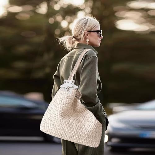 Image of Woven Tote Bag for Women, Shoulder Handbags, Beach Hobo, Handwoven Satchel Underarm Bag, Top-Handle Bag With Purses