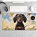 Dachshund Hot Air Balloon Desk Mat Non-Slip Laptop Writing Pad Large Keyboard Mousepad with Rubber Base 23.6