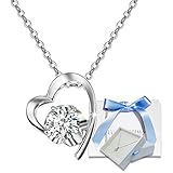 [EVER FLAWLESS] ネックレス レディース ハート スワロフスキージルコニア採用 シルバー925 プラチナ仕上げ アズキチェーン 45cm アレルギー対応 上品 可愛い シンプル エレガント 普段使い デート 結婚式 誕生日プレゼント 記念日 母の日 クリスマス ホワイトデー ギフト 人気 ジュエリー