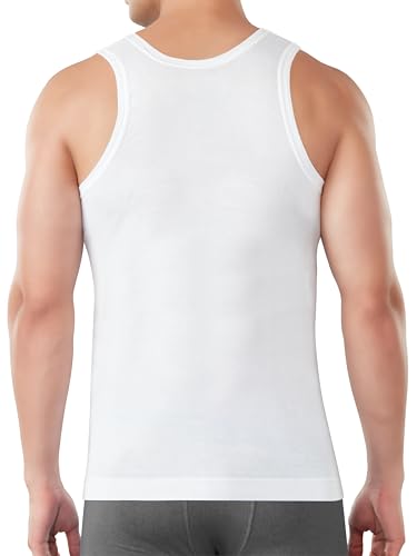 Image of Dixcy Scott Originals Clasz Vest | 100% Combed Cotton | Men's Vest | No-Peep Neckline | Breathable, Sweat Absorbent Vest for Men | Cut Away Back Arm Hole | Innerwear for Man | Pack of 3