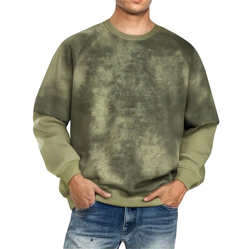 Sweat sans capuche col rond pour homme pull décontracté coupe ample rétro