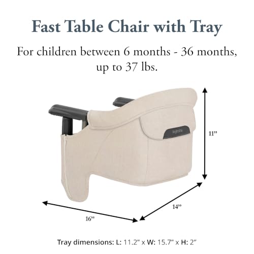 Image of Inglesina Fast Table Chair - Desert Beige + Fast Dining Tray - Portable Baby High Chair for Babies & Toddlers up to 37 lbs - Fits Tables 0.8''-3.5'' Thick - Compact, Easy to Use - Travel Bag Included