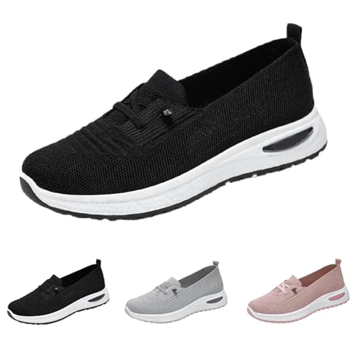 Orthopedic Shoes for Women,Womens Wide Width Breathable Sneaker Comfortable Non Slip on Sneakers Lightweight Arch Support Soft Foam Cushion Women's Woven Diabetic Walking Nurse Shoes