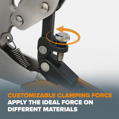 Image of BORA Auto Adjust 6 inch Locking Vise Grip Clamp with Swivel Pads - Heavy Duty Multi Purpose Welding Clamps with Comfortable Grips Perfect C Clamp for Woodworking, Welding, and Metalworking