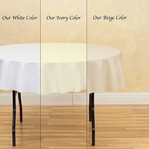 Linentablecloth 70-Inch Round Polyester Tablecloth White #TOP3