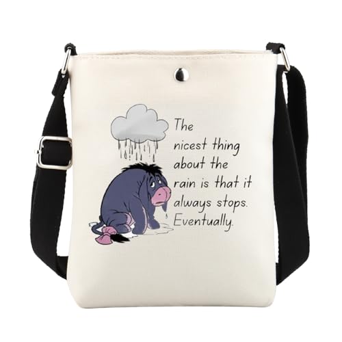 Donkey Crossbody Purse Eyore Gifts for Donkey Lover Cartoon Donkey Merchandise Cross Body Cell Phone Bucket Bag with Strap