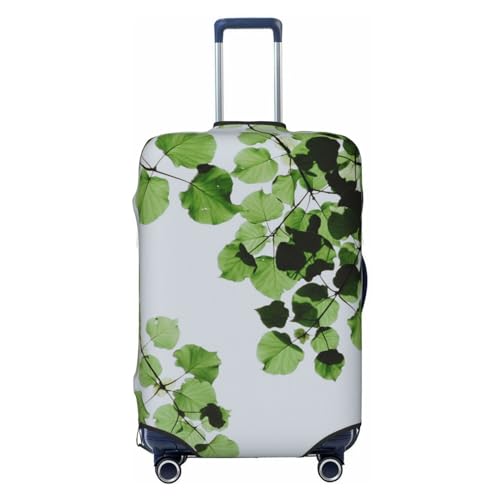Watercolor Green Leaves Luggage Cover Protector Anti-Scratch Washable Fits 18-32 Inch Luggage-Medium