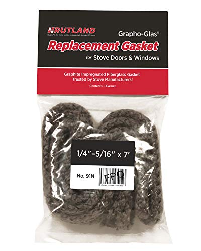 Rutland Products Rutland Grapho-Glas Woodstove Gasket Rope, 1/4 to 5/16 by 84-Inch, Black