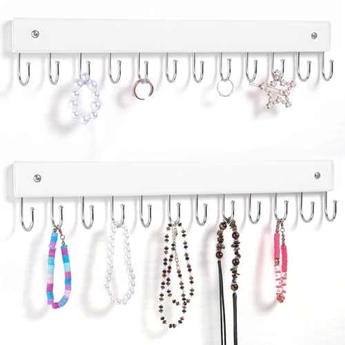 Dntorx Hanging Jewelry Organizer, 2 Pack Necklace Holder for Wall