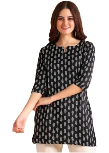 Image of Women's Short Kurti in TopsTunic Rayon Cotton Blend | Ladies Ethnic Tunic