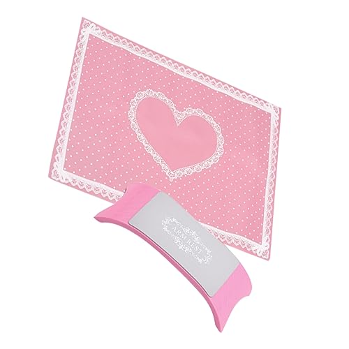 FRCOLOR 1個 マニキュアハンドピローハンドクッションセット 爪枕 uvネイルライト ネイルテックエプロン 爪用ハンドクッション ヒント マニキュアマット 折りたたみ式ハンドピロー ピンク