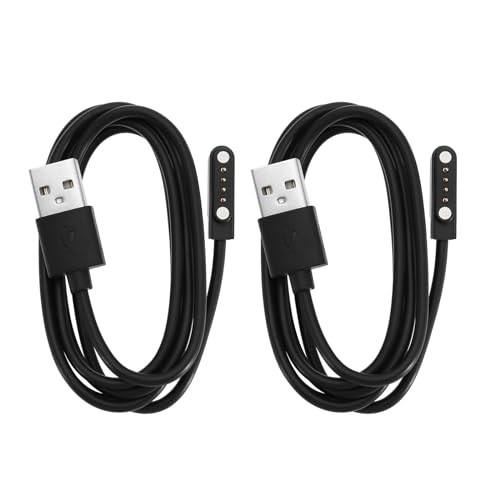 EMSea Cable Cargador USB para Reloj Inteligente de 2X 4 Pines Cargador de Corriente para Reloj Inteligente Compatible con KW88 KW18 GT88 G3 Smartwatch de 1m Negro