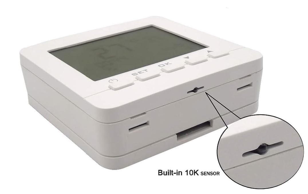 Termostato digital con teclas programable para caldera de gas mural de pared alimentado con 2 pilas AA, blanco