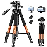 Victiv Tripod 74-Camera-Tripod for Cell Phone, Aluminum Professional Heavy Duty Camera Tripod Stand, Tripod for Camera DSLR SLR with Carry Bag, Compatible with Canon Nikon iPhone
