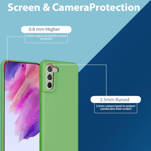 Image of LIRAMARK Liquid Silicone Soft Back Cover Case for Samsung Galaxy S21 FE 5G (Mint Green)
