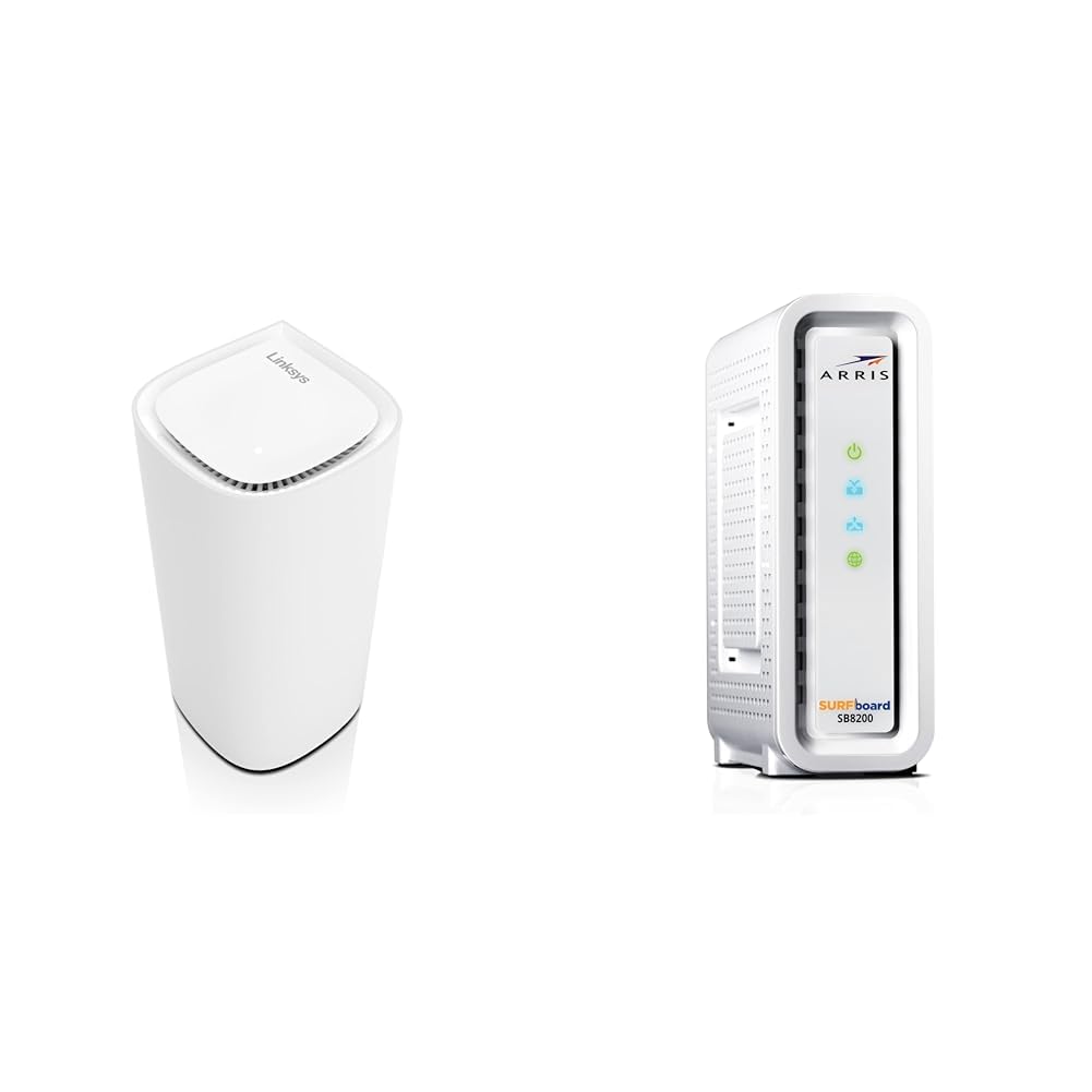Linksys Velop Pro 6E WiFi Mesh System with ARRIS DOCSIS 3.1 Cable Modem, Up to 5.4Gbps Speeds, Covers 3000 sq ft