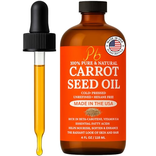 Pomberries Carrot Seed Oil 100% Pure Cold-Pressed Unrefined Carrier Oil Unscented Moisturizing Oil for Face Skin Hair & Body Helps Improve the Look of Fine Lines 4 fl oz