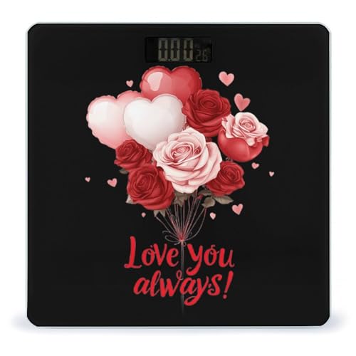 Valentines Love You Always Scale for Body Weight Smart Accurate Digital Bathroom Scale with Easy Read LCD