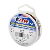 American Fishing Wire Surfstrand Micro Supreme, Bare 7x7 Stainless Steel Leader Wire, 90 lb Test, 0.027" Diameter, Camo, 5m