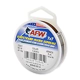 American Fishing Wire Surfstrand Micro Supreme Bare 7x7 Edelstahl Vorfachdraht, Camo Brown, 5 Meter, 90 Pound Test