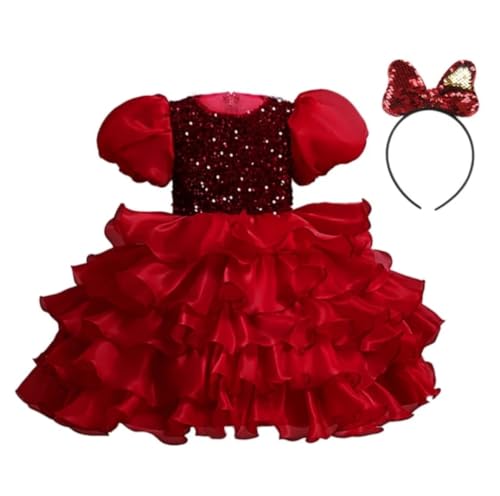 Elegant Little Girls Party Dress Age 1-4 Elegantly Customized Birthday Dress with Puffy Sleeves, Skirt, Sequins
