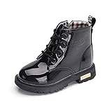  Botas Niño Botines Niña Botas de Invierno Antideslizante Botas de Nieve Transpirable Martin Botas Negro 27