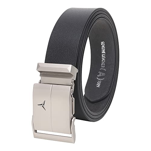 Image of Men's Formal Genuine Leather Auto-lock Adjustable Belt (JAFA-37-BL)